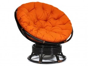 Кресло-качалка Papasan w 23/01 B с подушкой Antique brown, ткань Оранжевый в Осе - osa.магазин96.com | фото